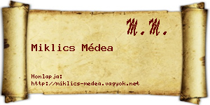 Miklics Médea névjegykártya